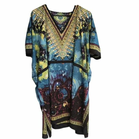 Caftan Tunic Loose Fitting Bohemian Dress Plus Size  XXL - Picture 1 of 9